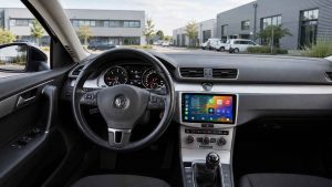 VW Passat: рамка 9 дюймів з адаптером керма